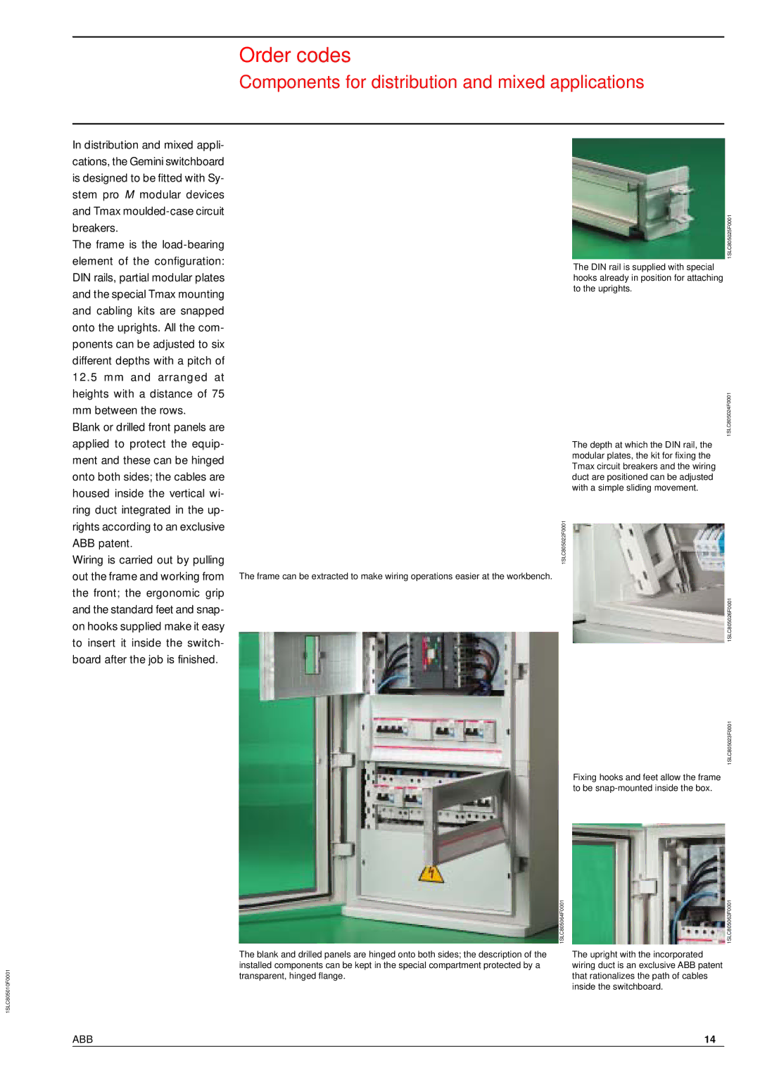 Gemini Industries 1SLC805002F0001 manual Components for distribution and mixed applications 