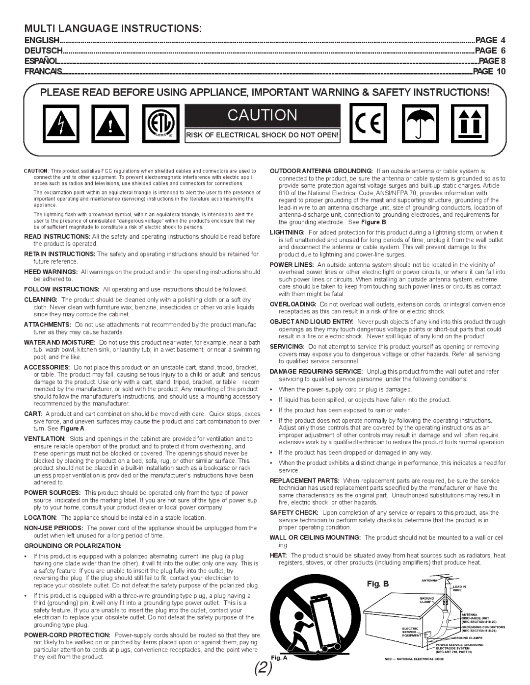 Gemini Industries CDX-02 manual Multi Language Instructions 