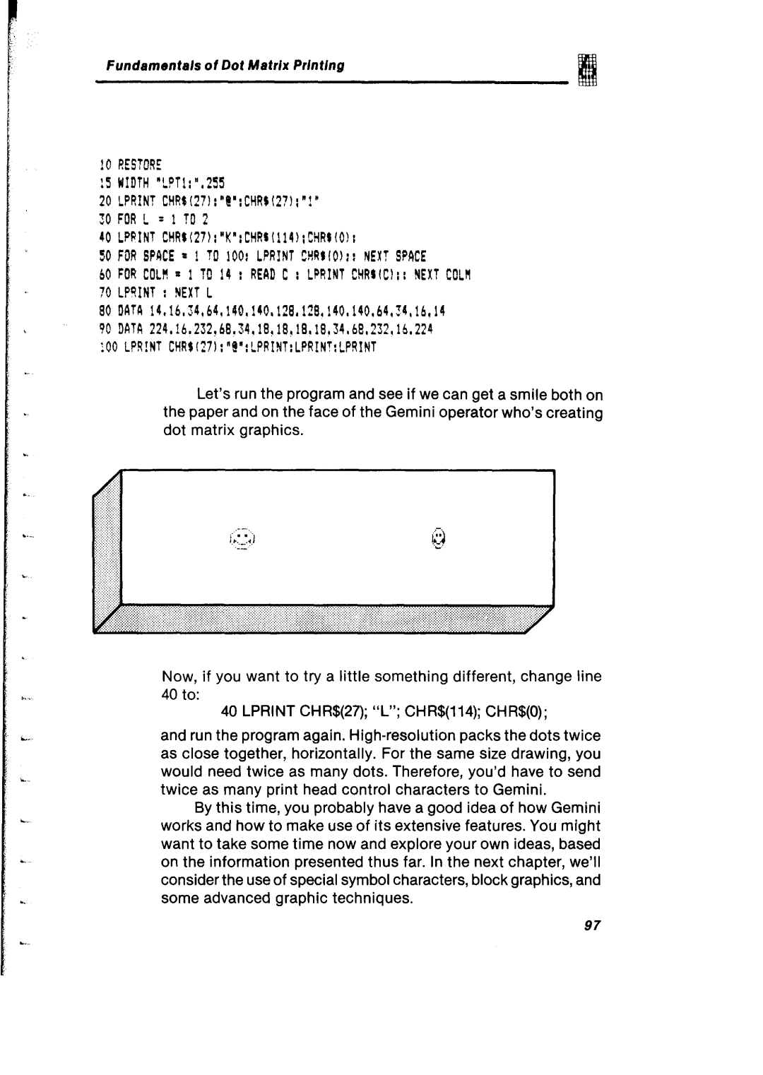 Gemini Industries Printer user manual Restore Width 