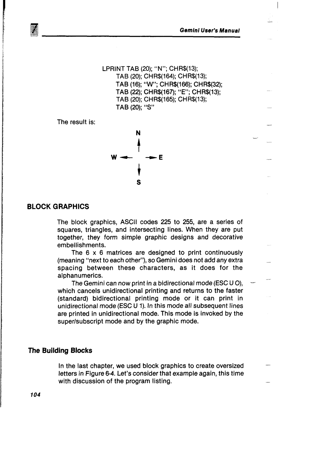 Gemini Industries Printer user manual Block Graphics, Building Blocks 