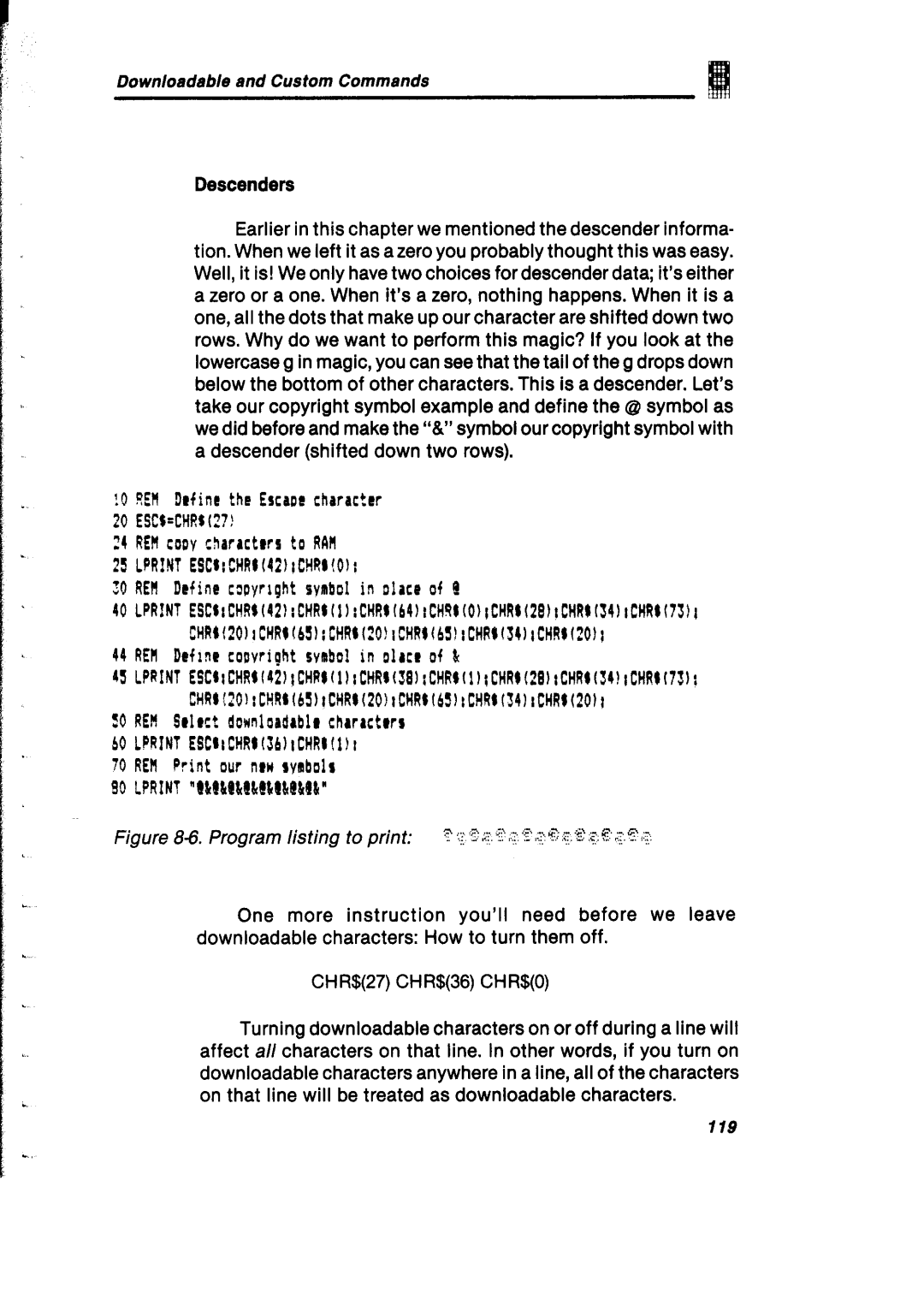 Gemini Industries Printer user manual Esc$=Chrs?? 