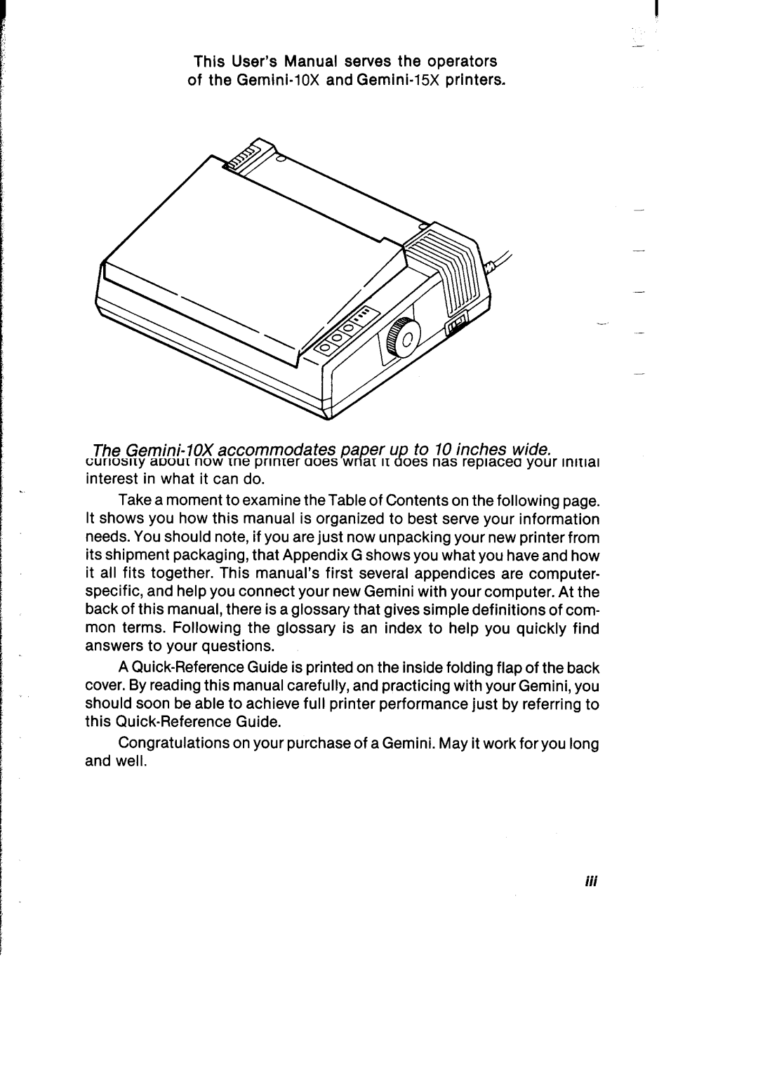 Gemini Industries Printer user manual 