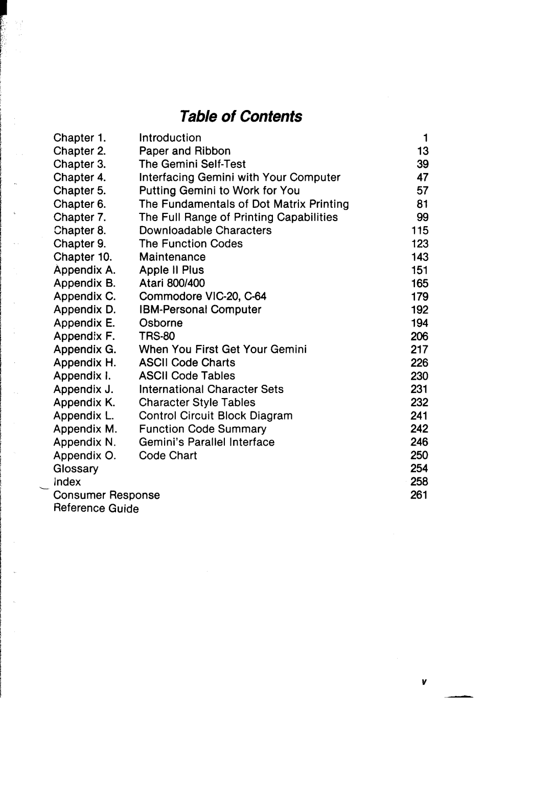 Gemini Industries Printer user manual Table of Contents 