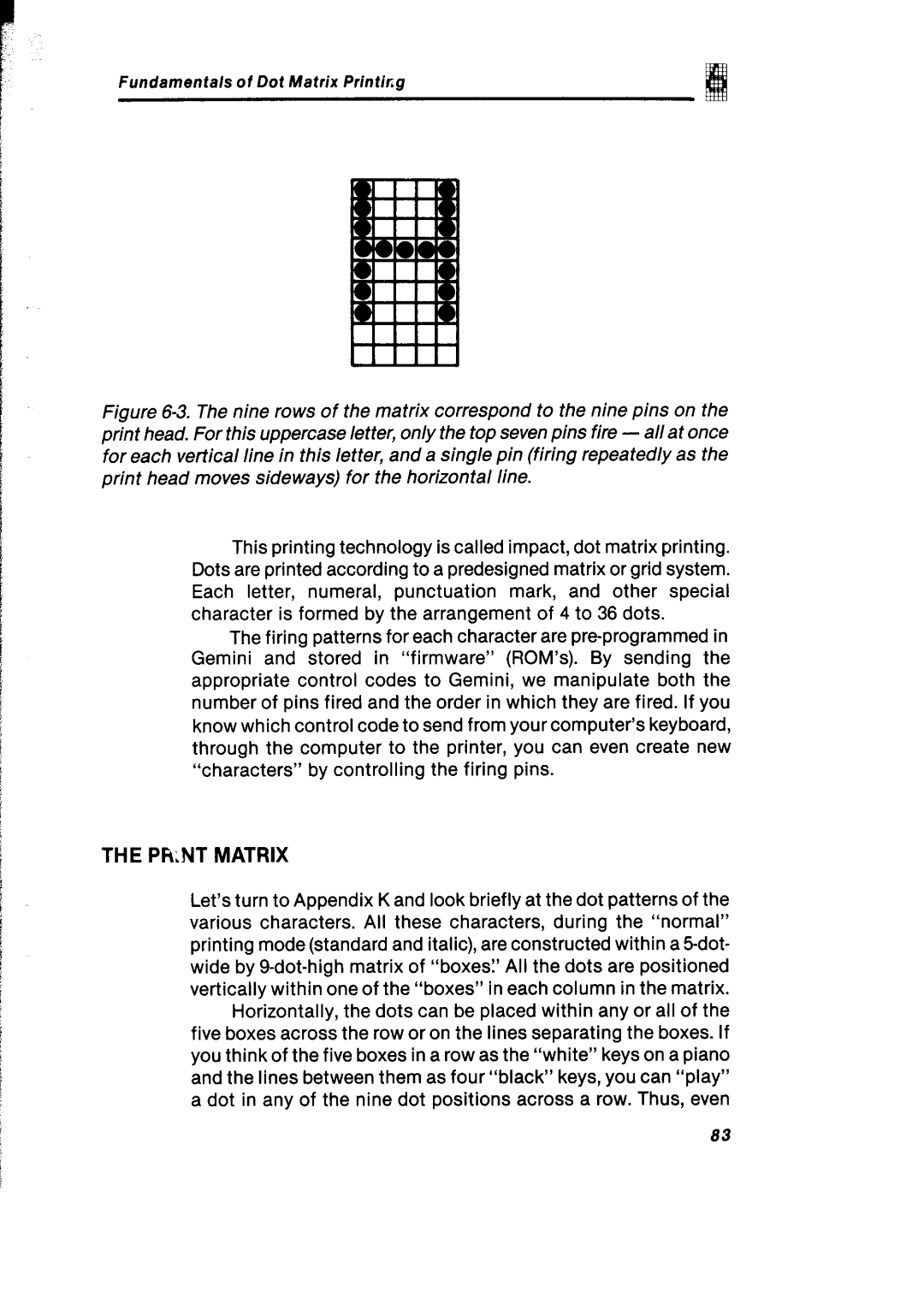 Gemini Industries Printer user manual PkNT Matrix 