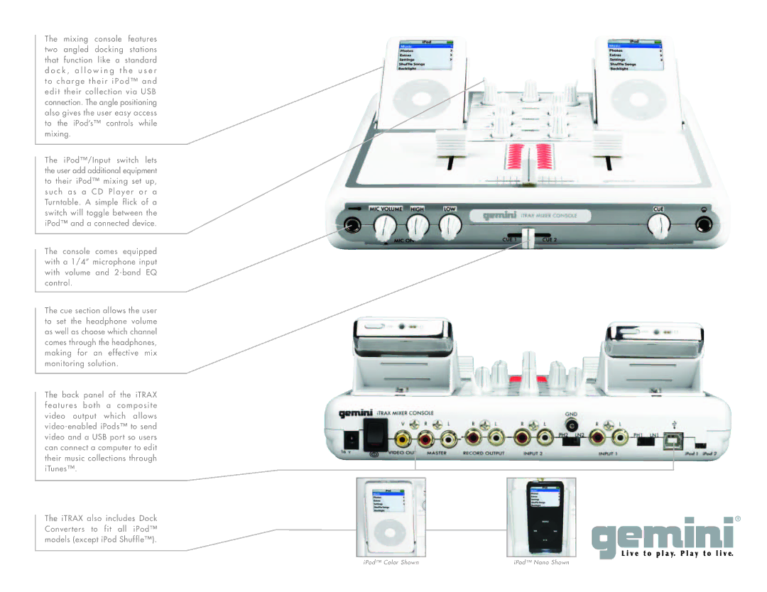 Gemini iTrax manual Mixing 