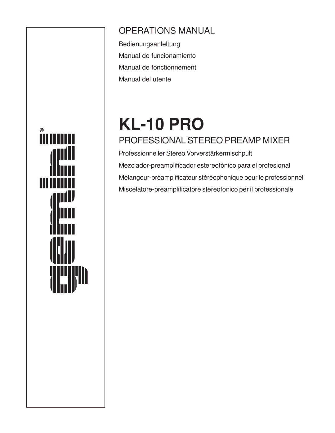 Gemini KL-10 PRO manual 