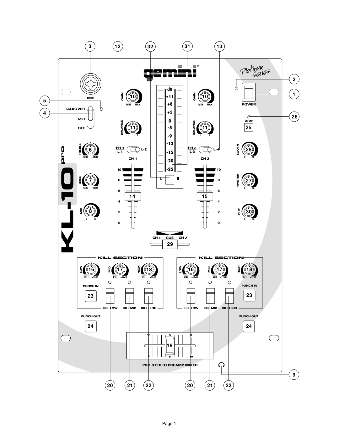 Gemini KL-10 PRO manual 