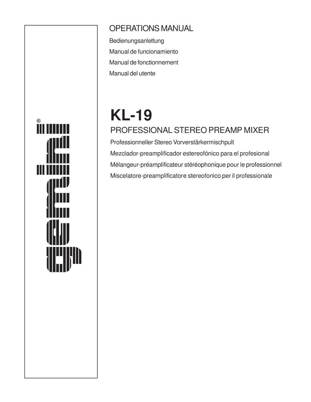 Gemini KL-19 manual 