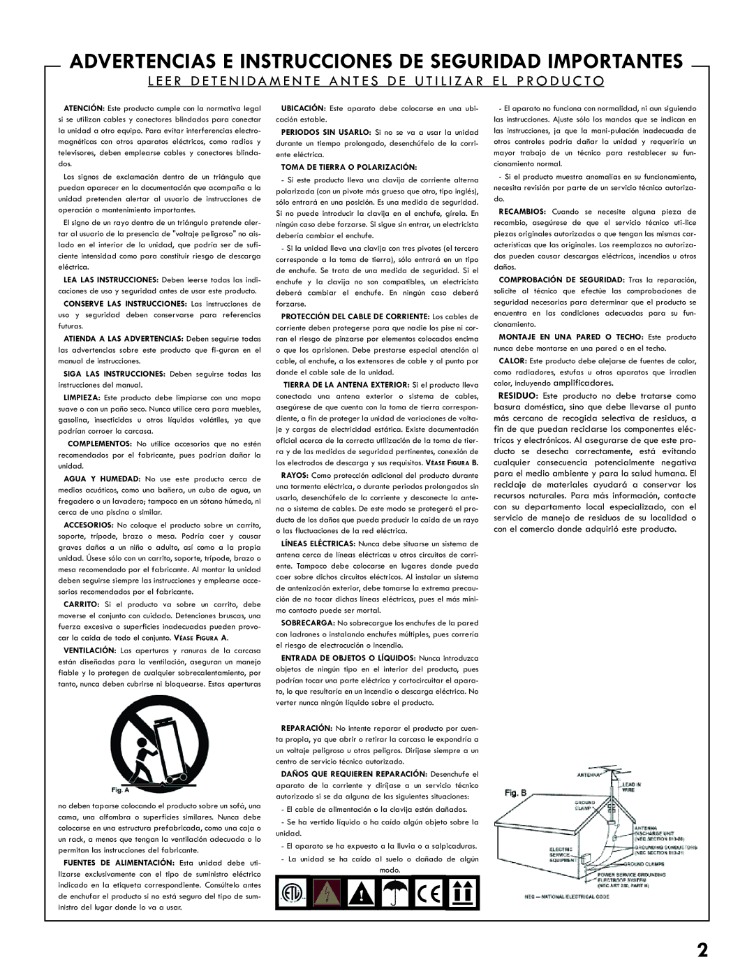 Gemini 808, M10s, 606, 505 manual Advertencias E Instrucciones DE Seguridad Importantes 