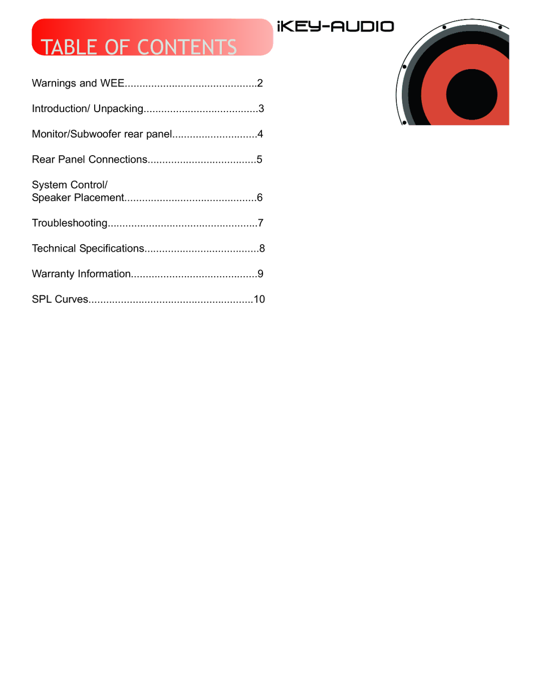 Gemini 606, M10s, 808, 505 manual Table of Contents 