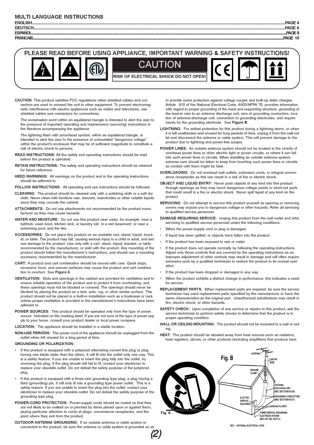 Gemini MM-03 manual Multi Language Instructions 