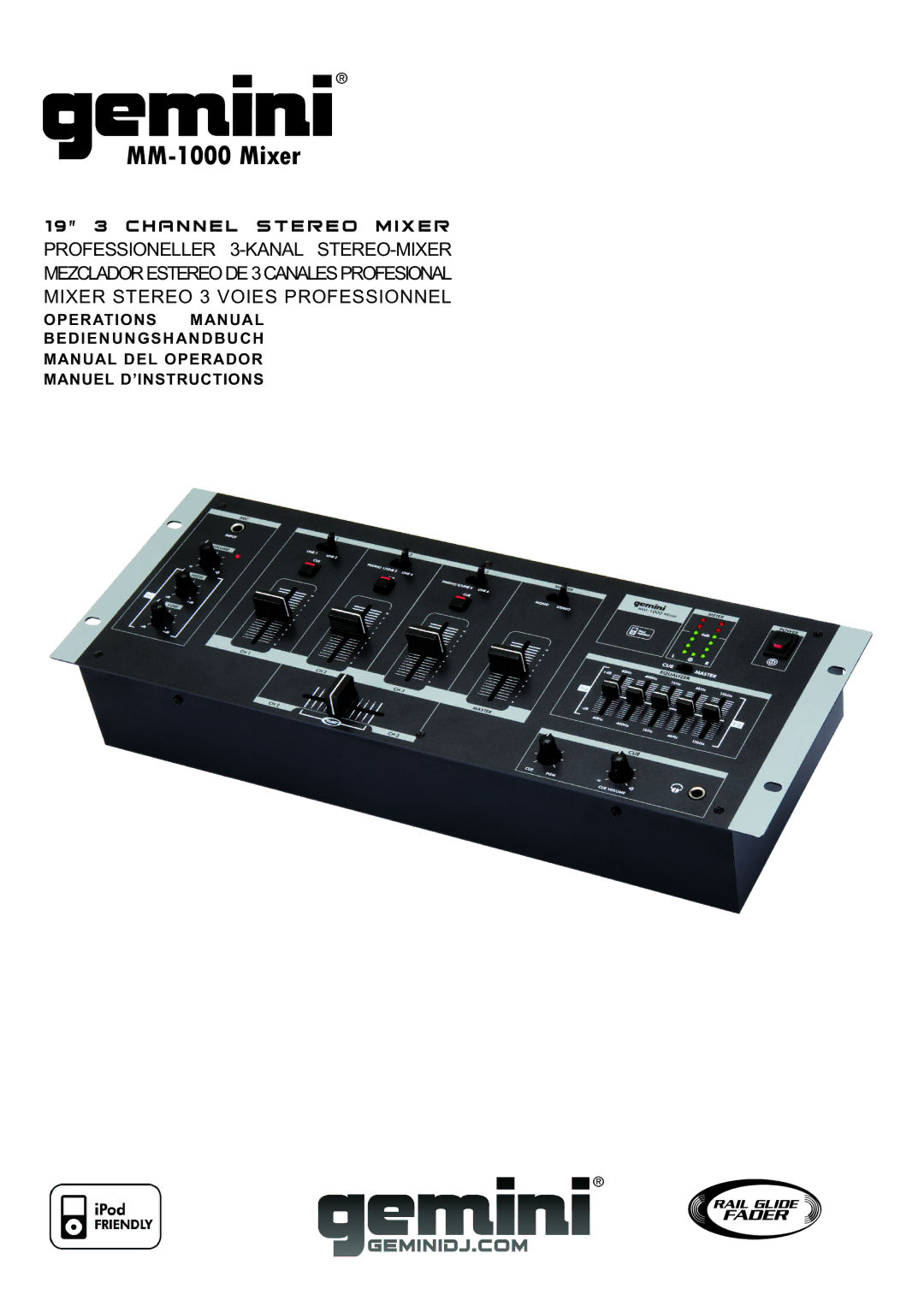 Gemini manual MM-1000 Mixer 