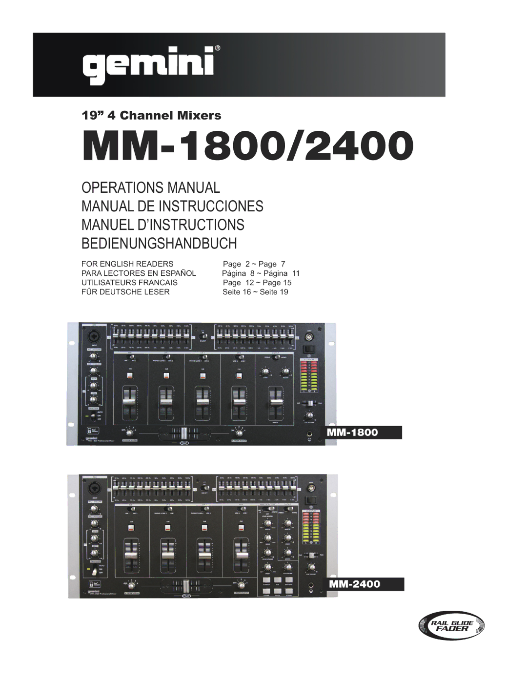 Gemini manual MM-1800/2400 