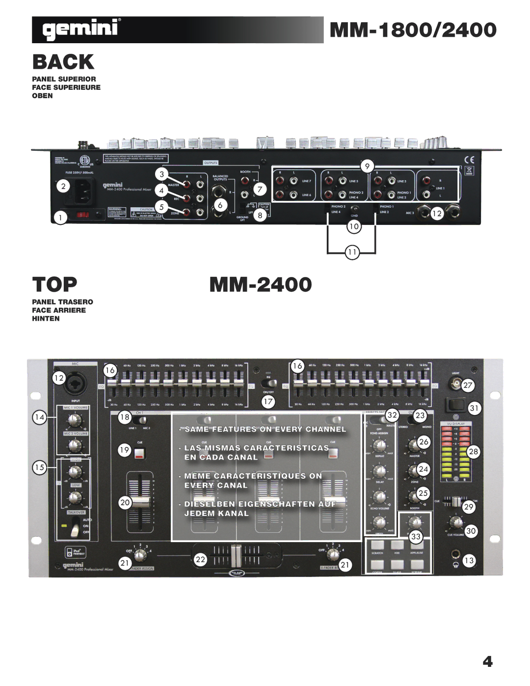 Gemini MM-1800 manual MM-2400 