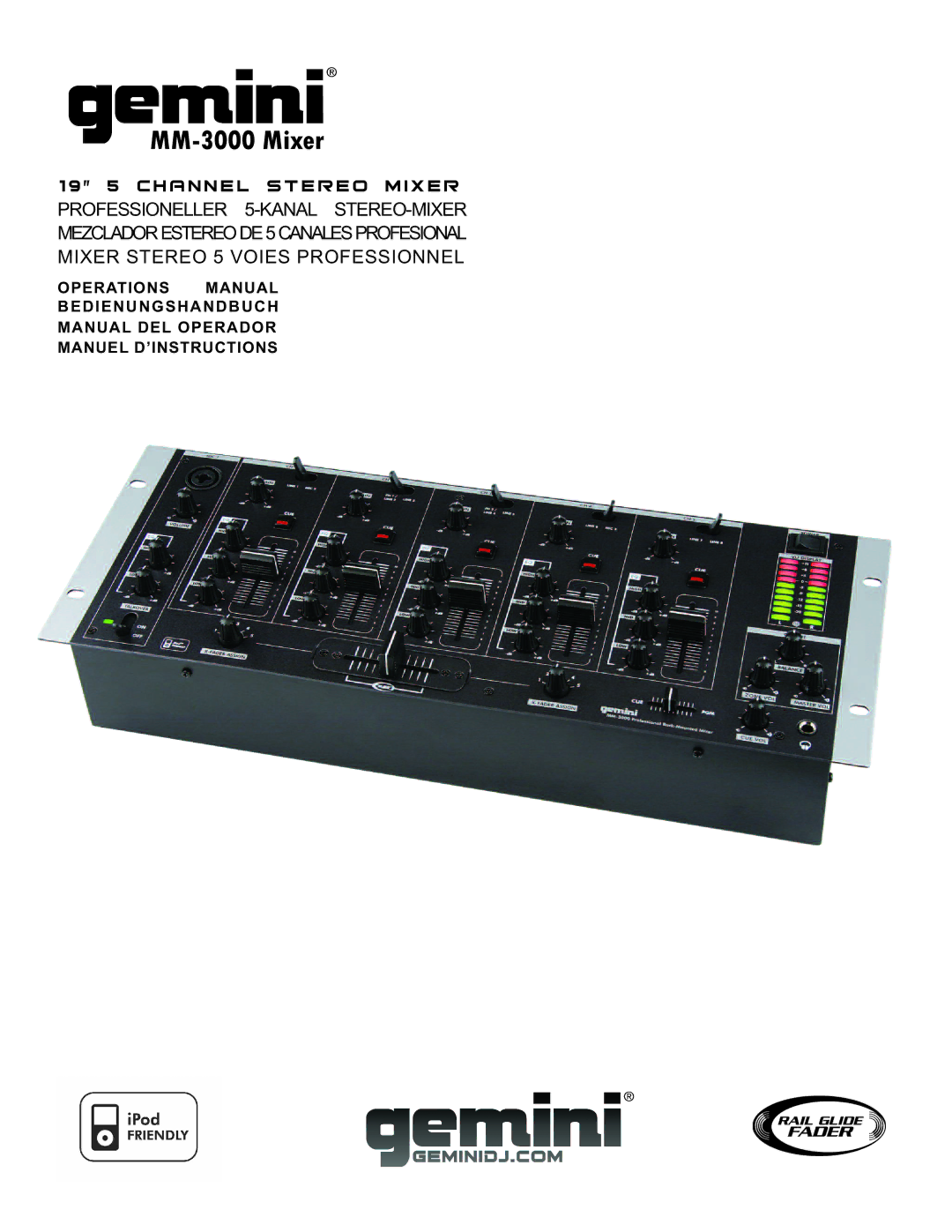 Gemini manual MM-3000 Mixer 