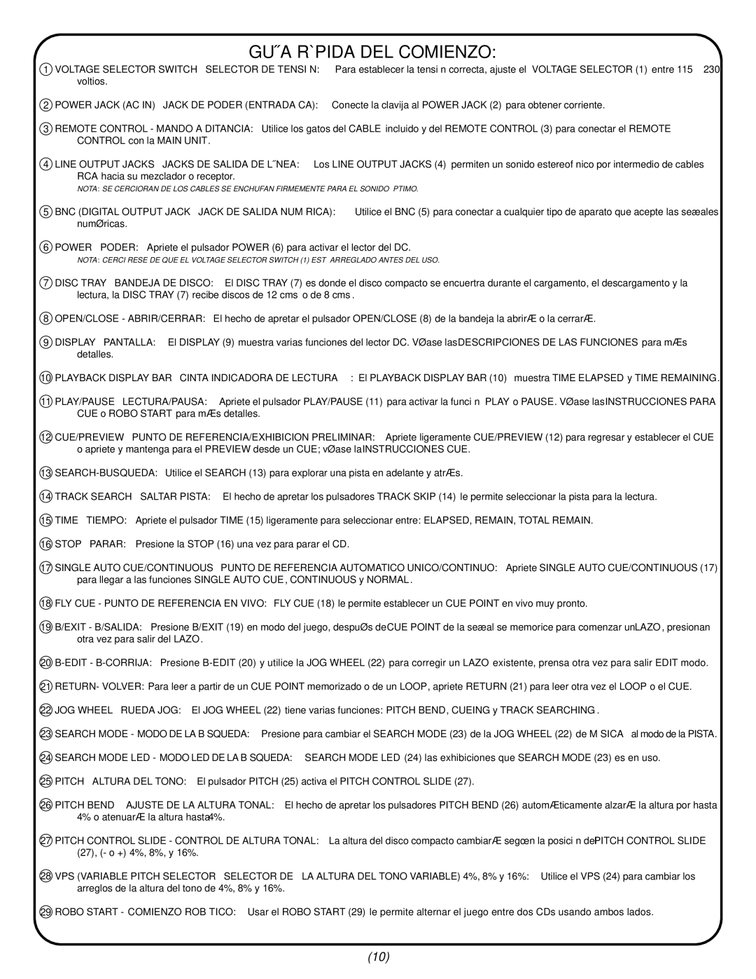 Gemini MP-3000X manual Guía Rápida DEL Comienzo 