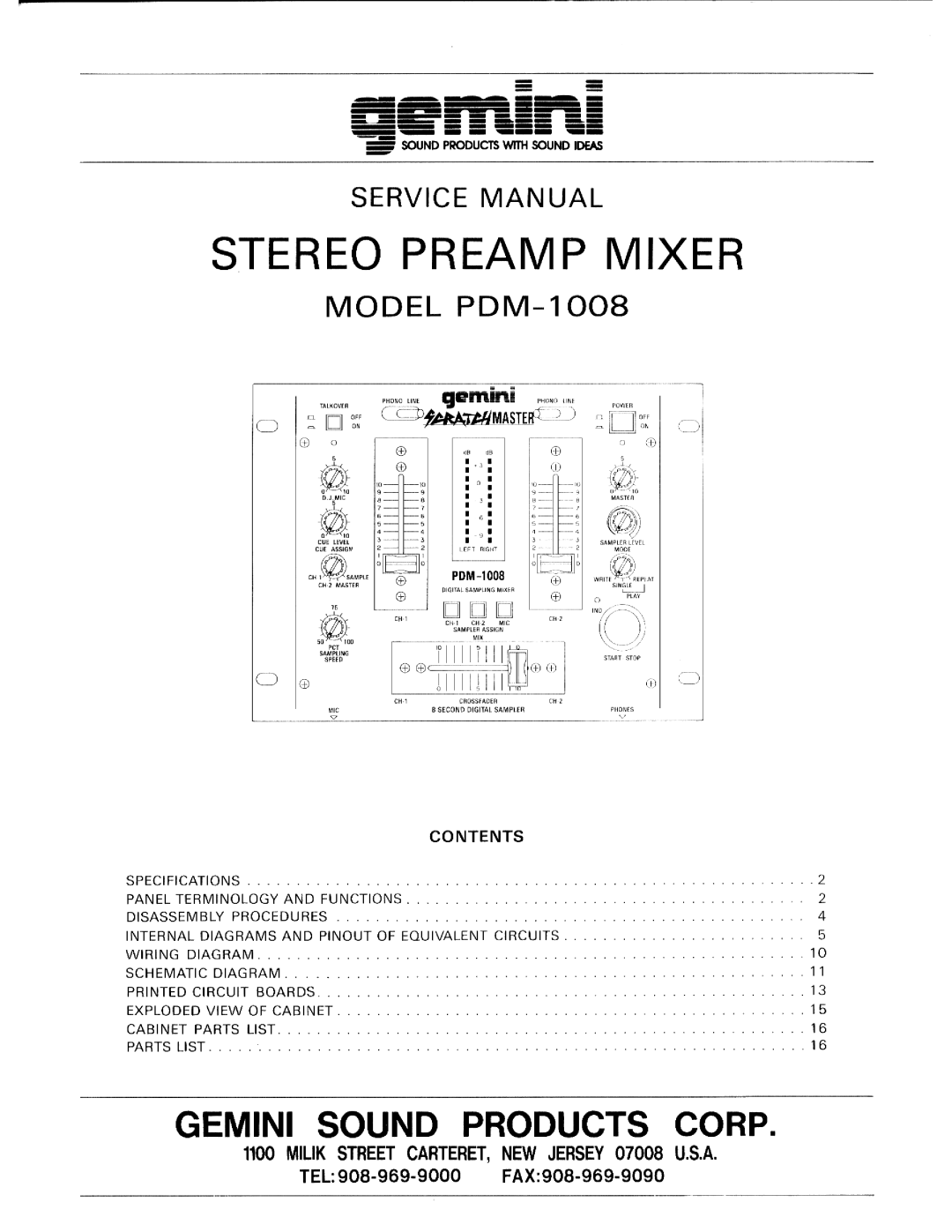 Gemini PDM-1008 manual 