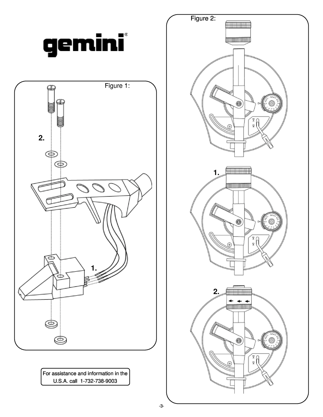 Gemini PDT-6000 manual Figure Figure, For assistance and information in the U.S.A. call 