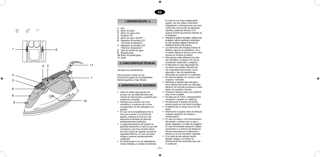 Gemini PL-2450 E, PL-2410 E manuel dutilisation Descripción FIG, Características Técnicas, Advertencias DE Seguridad 