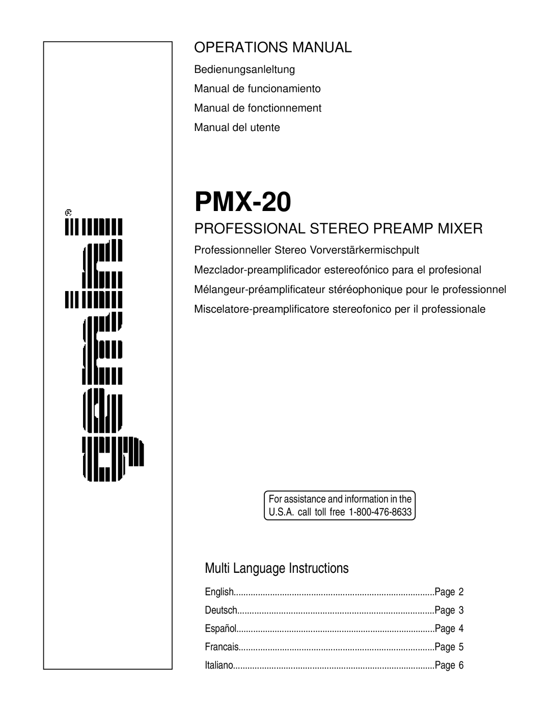 Gemini PMX-20 manual 