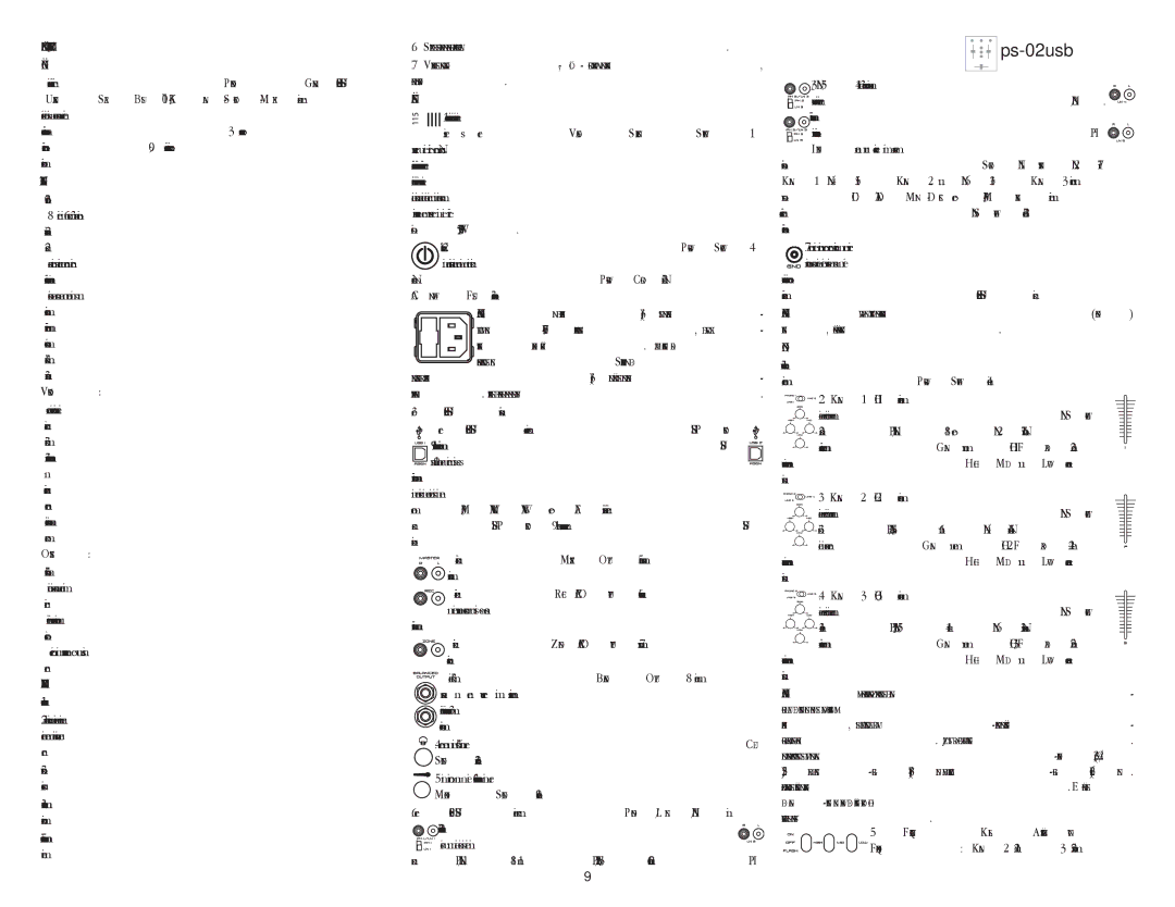 Gemini ps-02usb warranty Professioneller 10 3-KANAL-STEREO-MIXER Einführung, Ausstattung, Vorsichtsmassnahmen, Anschlüsse 