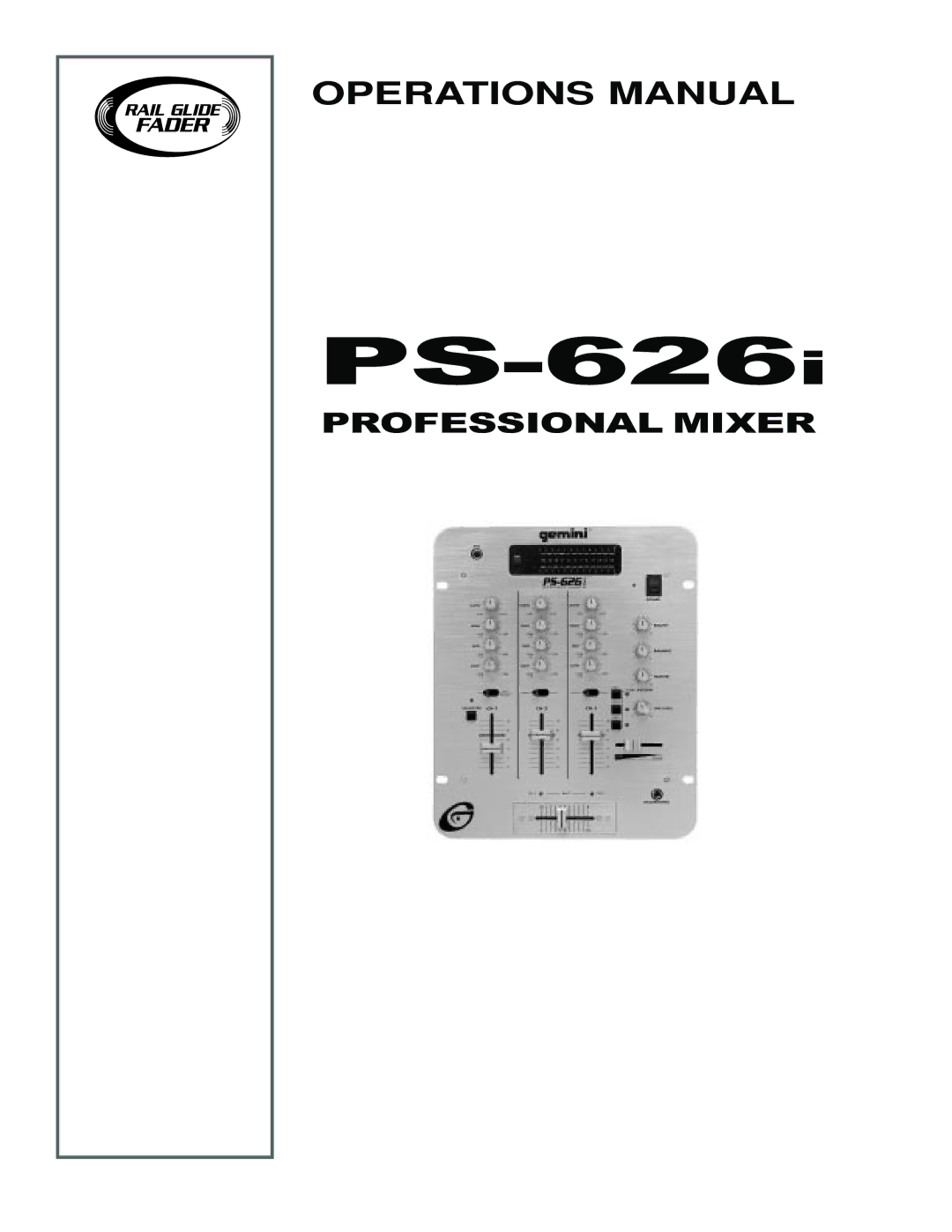 Gemini PS-626i manual 