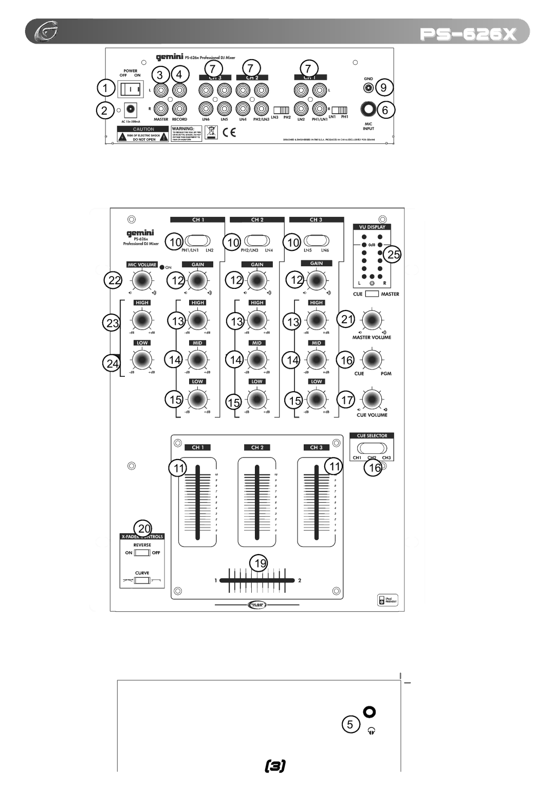 Gemini PS-626X manual 