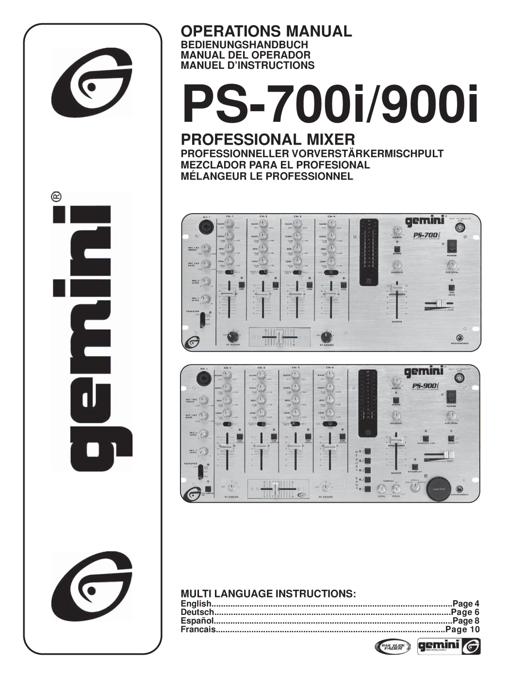 Gemini PS-900i manual PS-700i/900i 