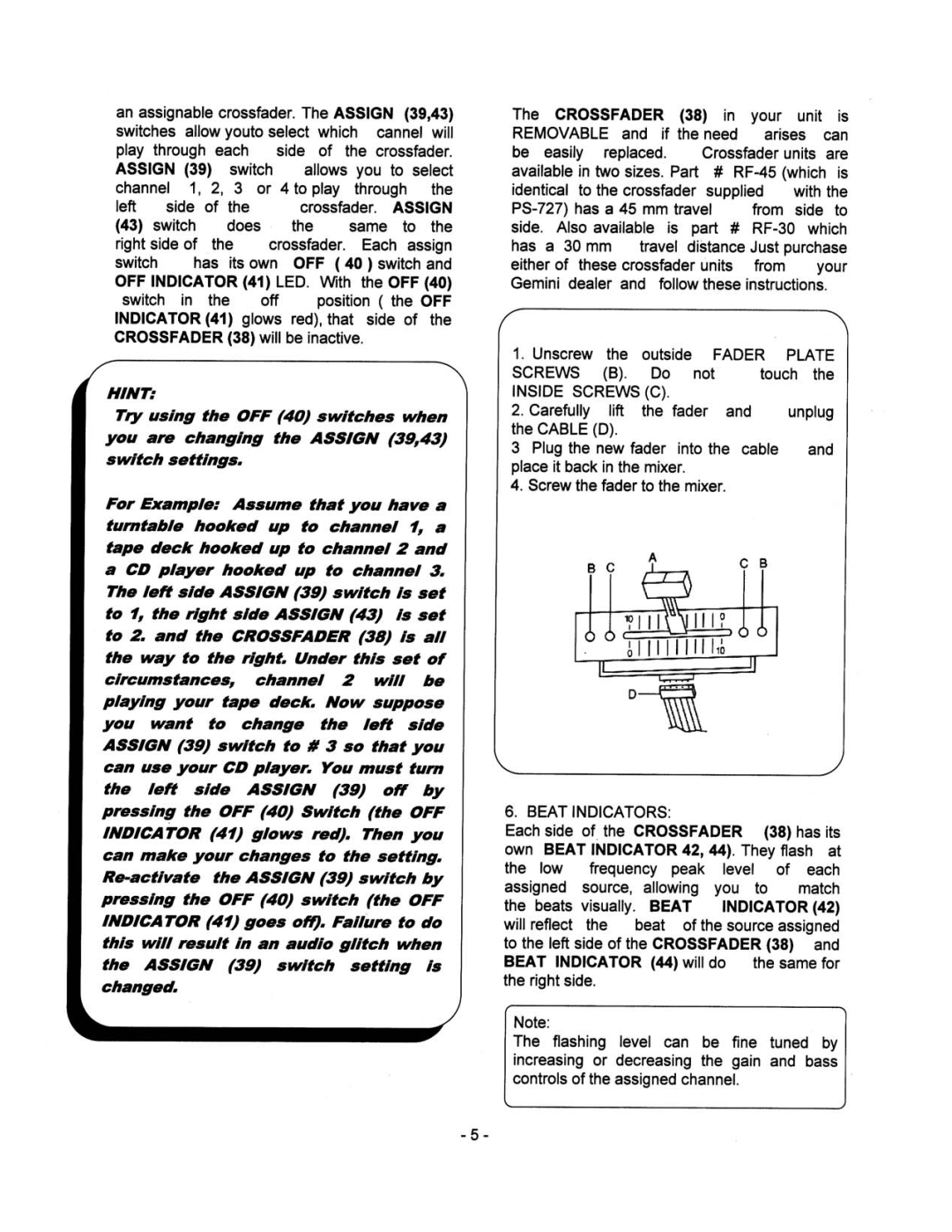 Gemini PS-727 manual 