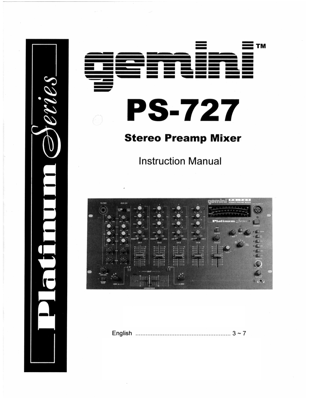 Gemini PS-727 manual 