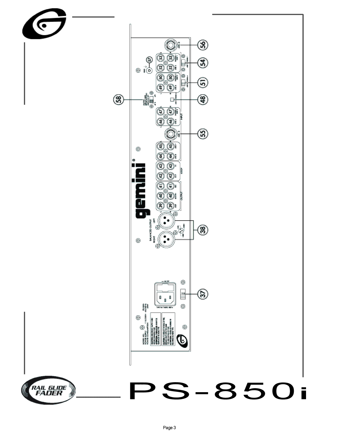 Gemini PS-850i manual PS 850 