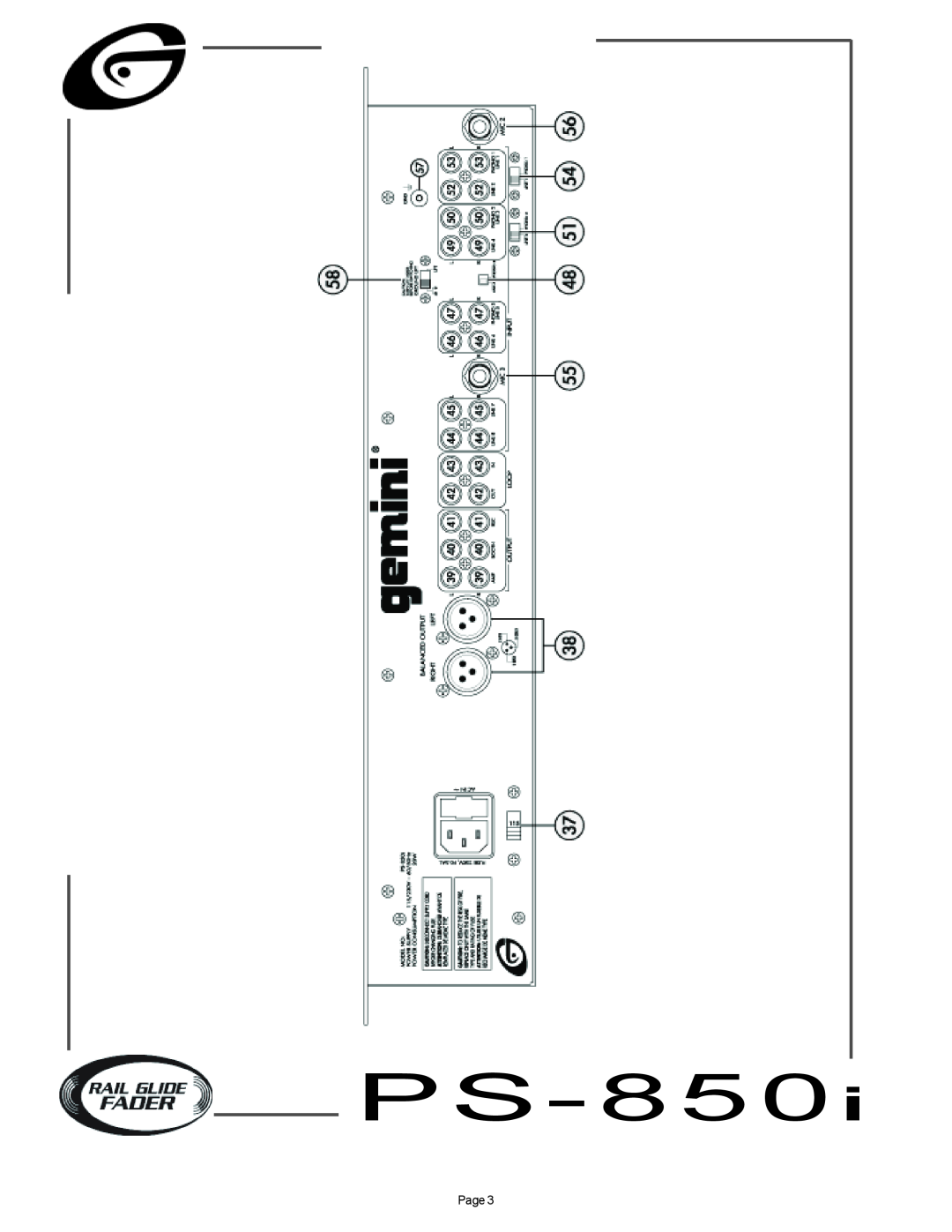 Gemini PS-850i manual PS - 850, Page 