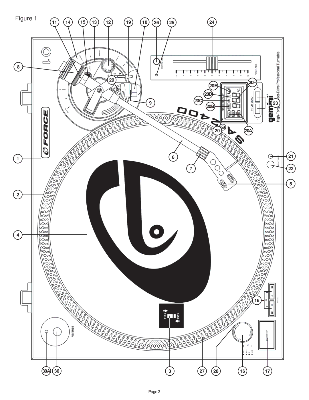 Gemini SA-2400 manual 20E 20F 20D 20C 20B 2020A 30A 