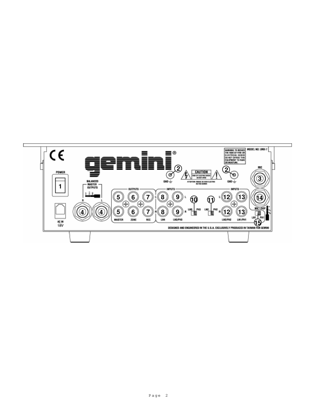 Gemini UMX-7 manual 