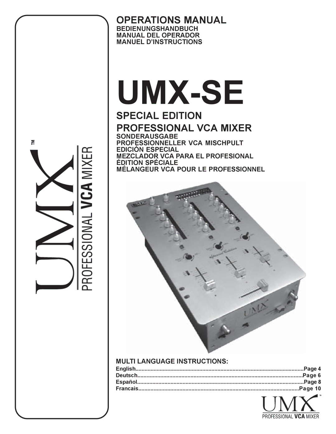 Gemini UMX-SE manual Umx-Se 