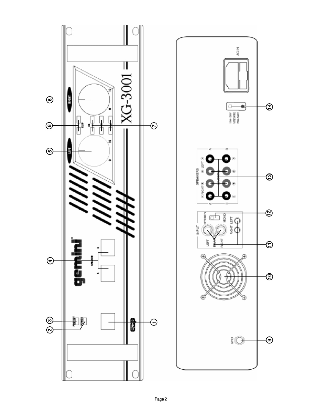 Gemini XG-3001 manual Page 