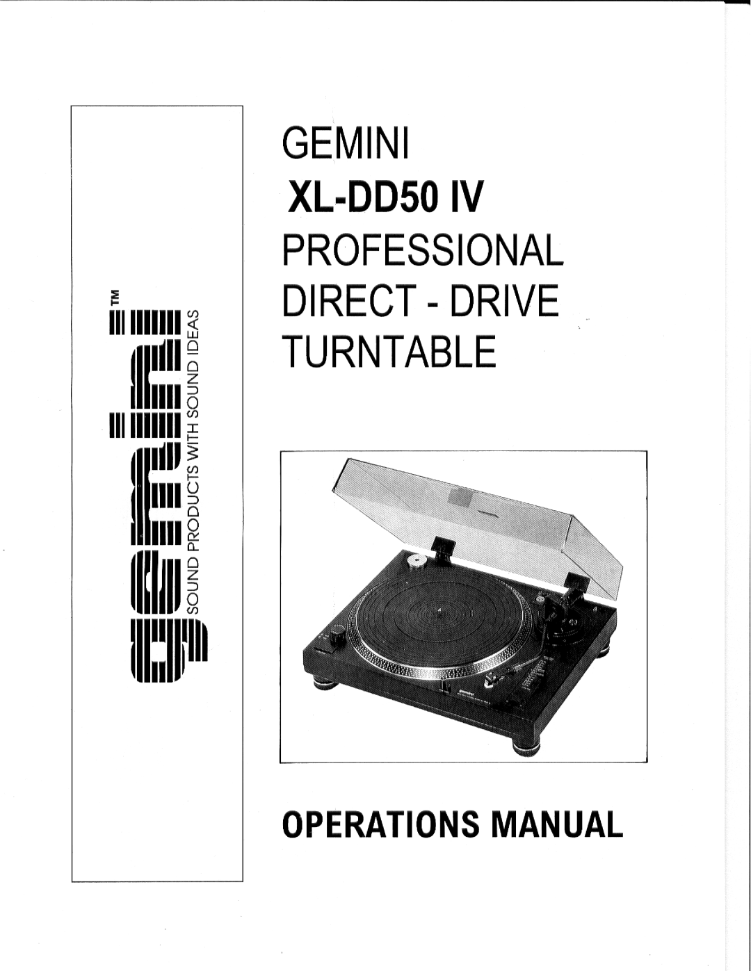 Gemini XL-DD50 IV E manual 