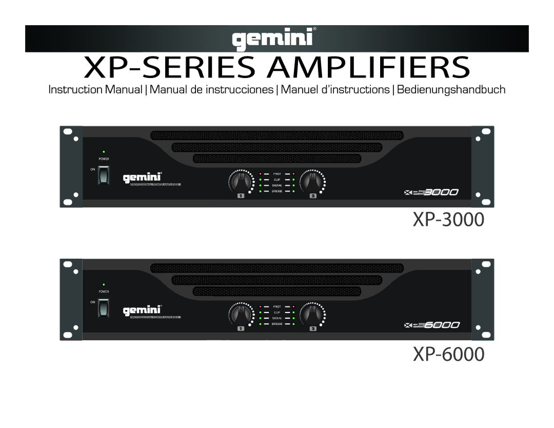 Gemini XP-6000, XP-3000 instruction manual XP-SERIES Amplifiers 