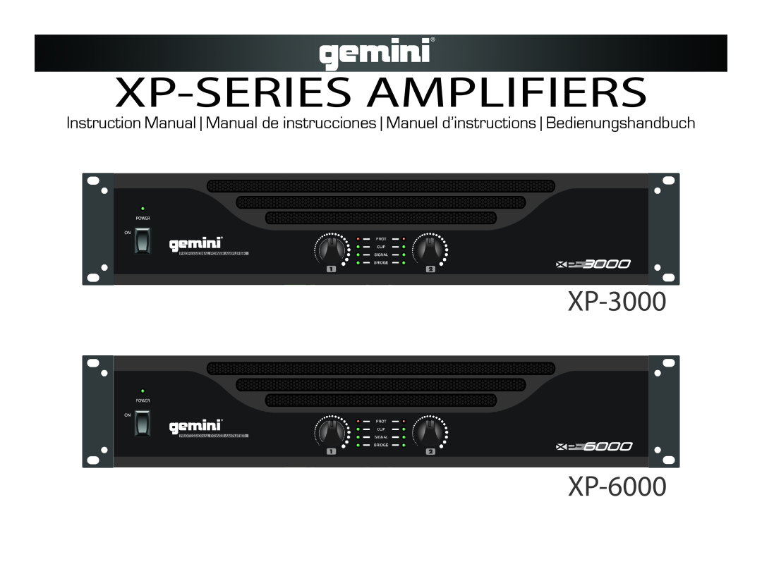 Gemini XP-6000 instruction manual Xp-Seriesamplifiers, XP-3000 