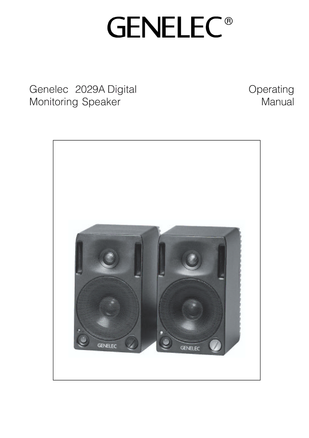 Genelec manual Genelec 2029A Digital 