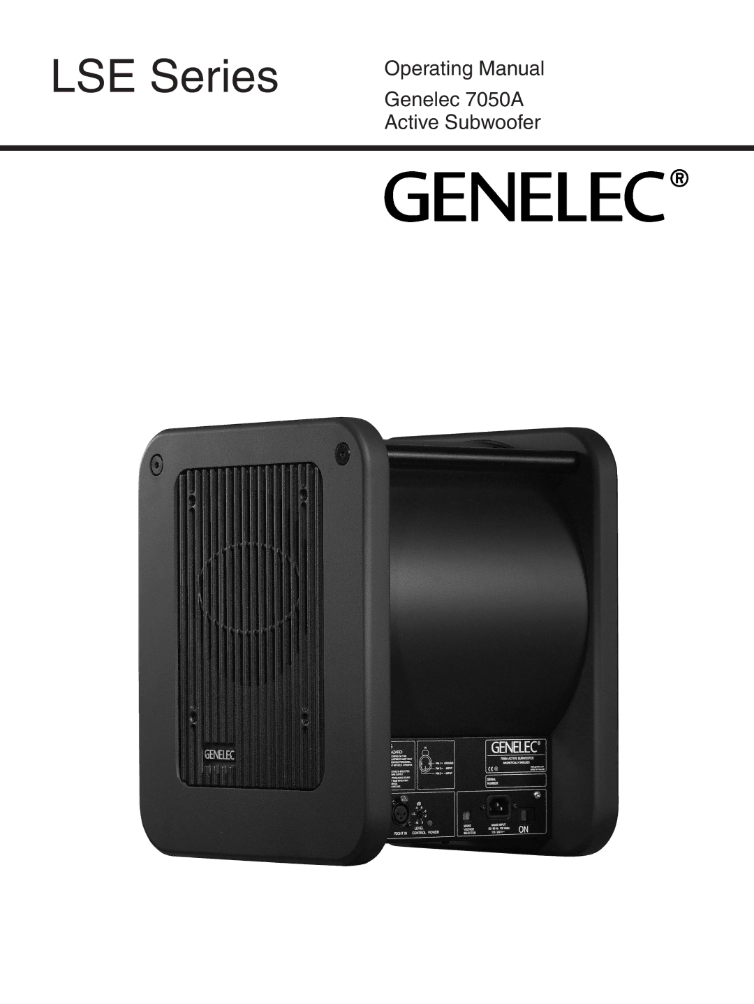 Genelec 7050A manual LSE Series 