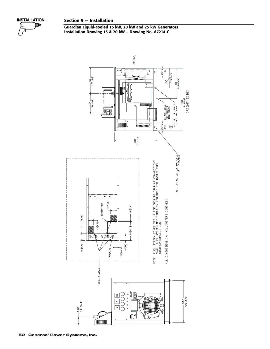 Generac 004188-1, 004475-1, 004371-2, 004474-1, 004370-2, 004189-1 owner manual Installation 