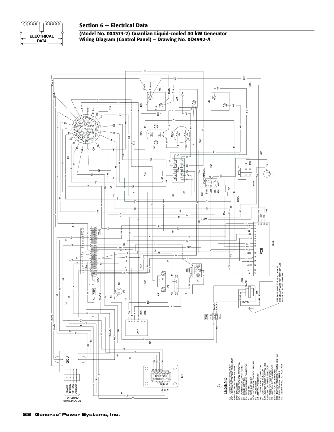 Generac 004373-2, 004626-1, 004626-1, 004373-2 owner manual Section 