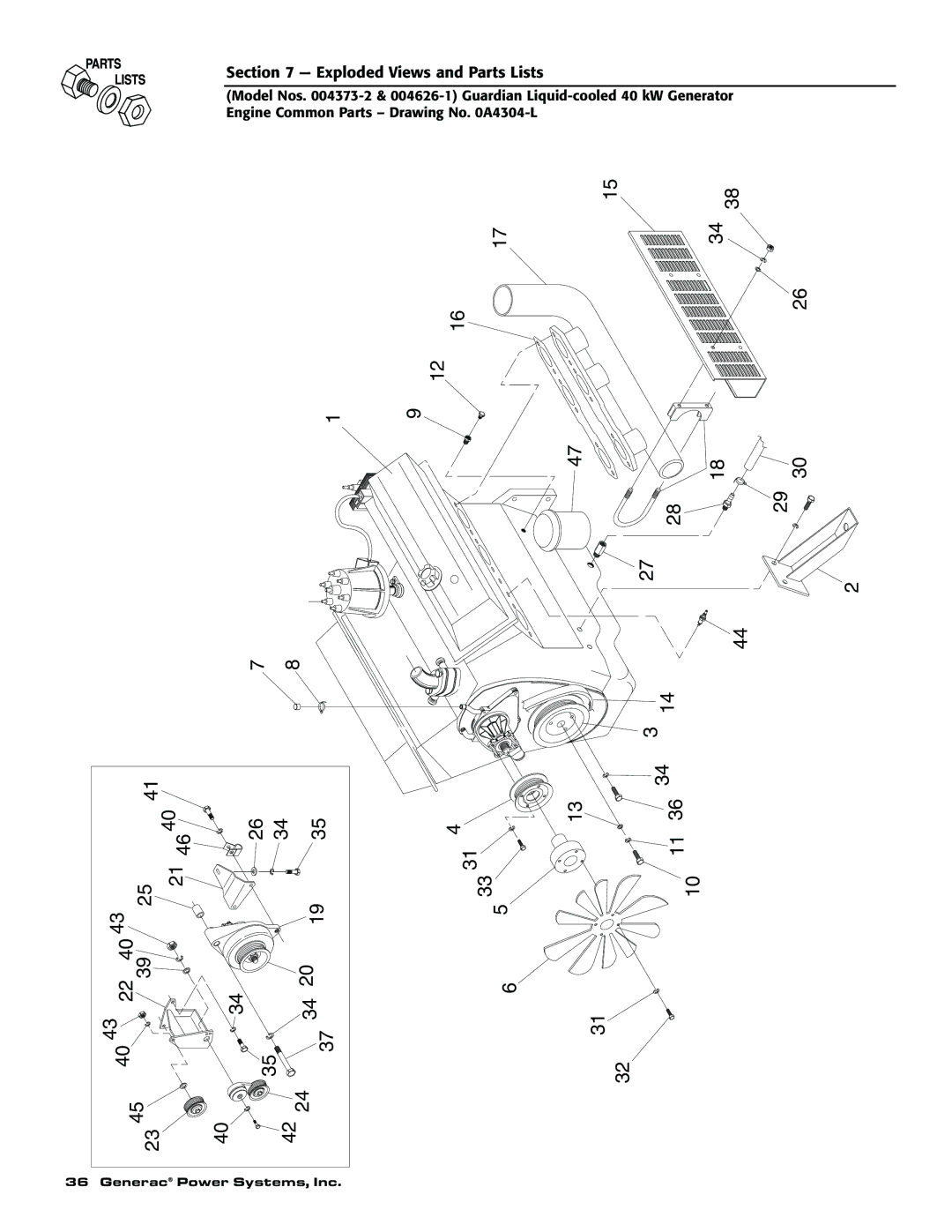 Generac 004373-2, 004626-1, 004626-1, 004373-2 owner manual 4640 31 33 