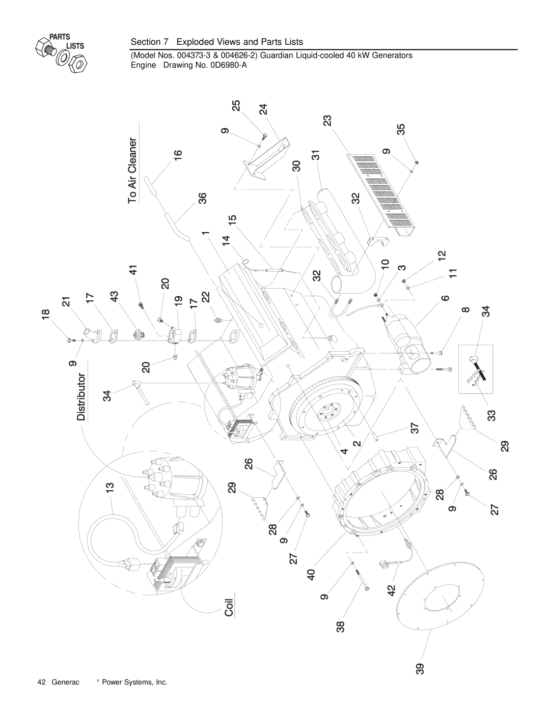 Generac 004373-3 , 004626-2, 004373-3, 004626-2 owner manual Exploded Views and Parts Lists 