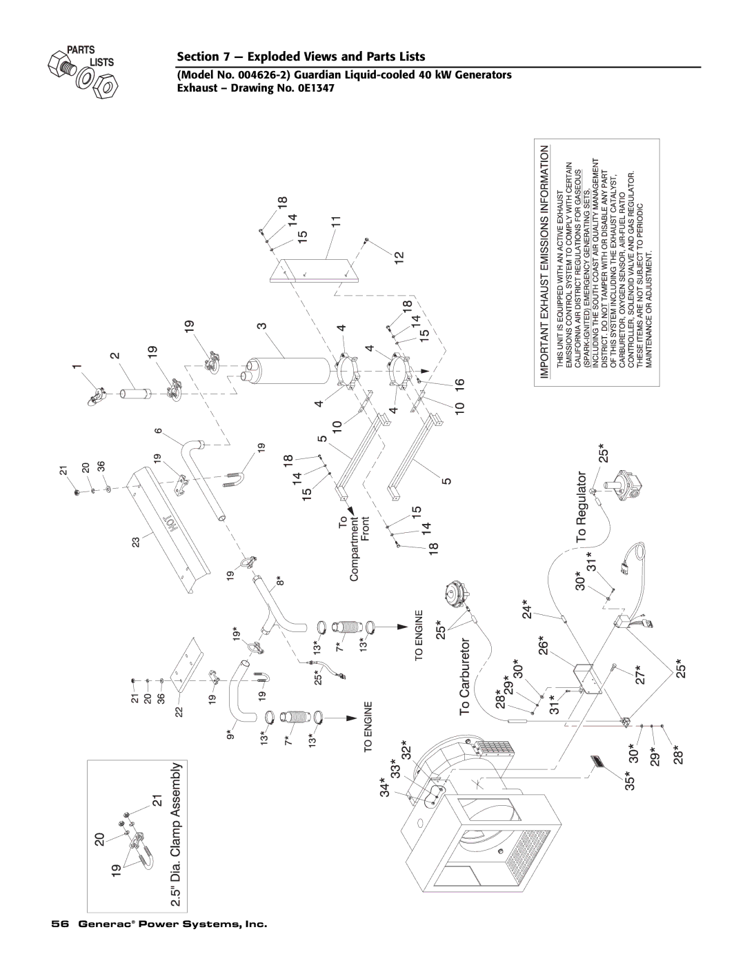 Generac 004373-3 , 004626-2, 004373-3, 004626-2 owner manual Exploded Views and Parts Lists 