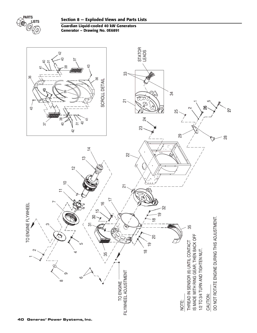 Generac 0043736, 0046265 owner manual To Engine Flywheel 