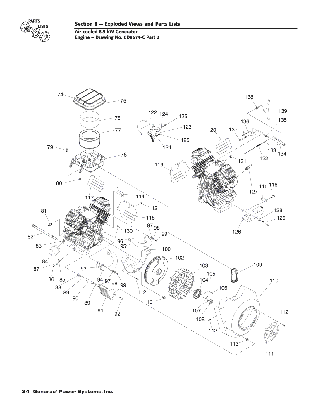 Generac 004692-0 owner manual 138 122 