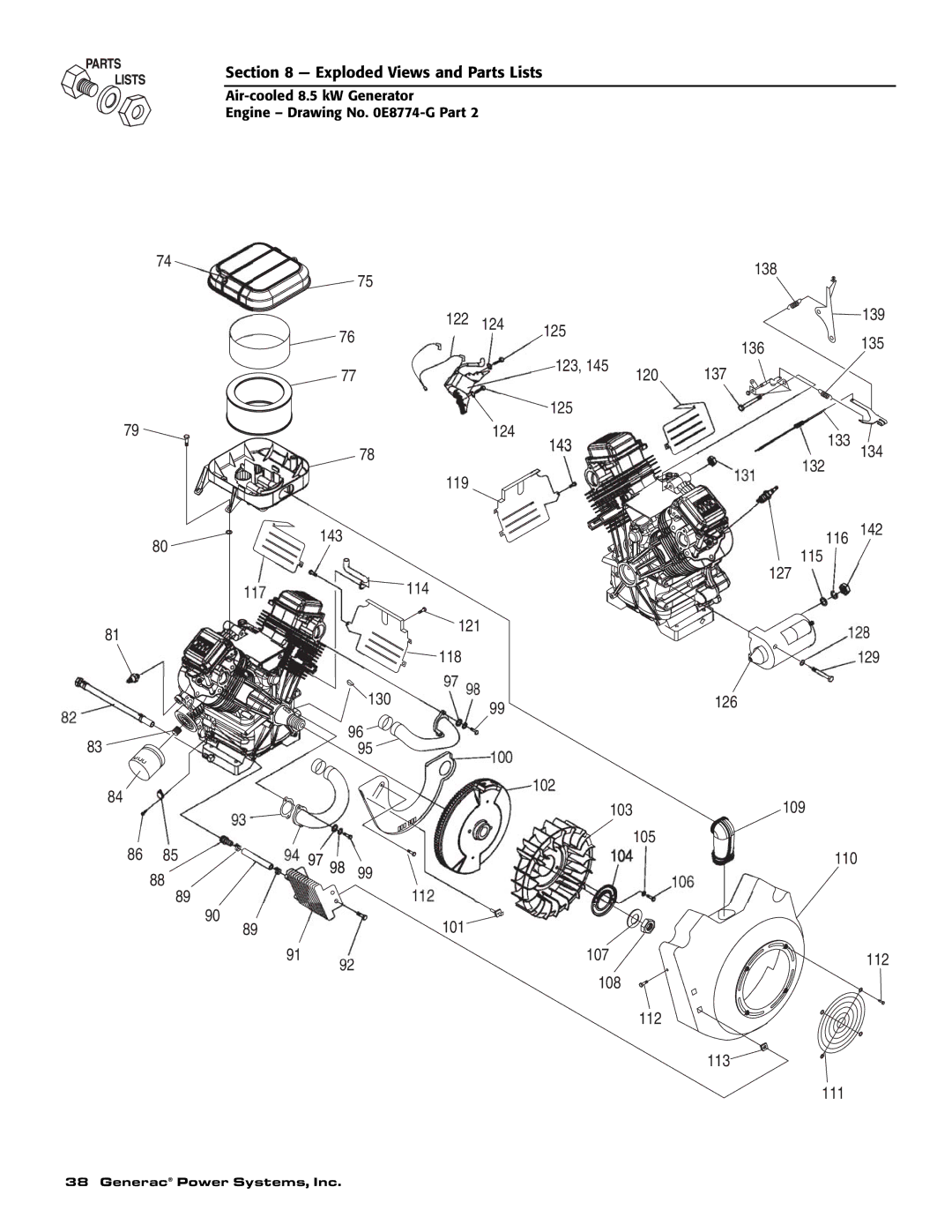 Generac 004692-2 owner manual Exploded Views and Parts Lists 