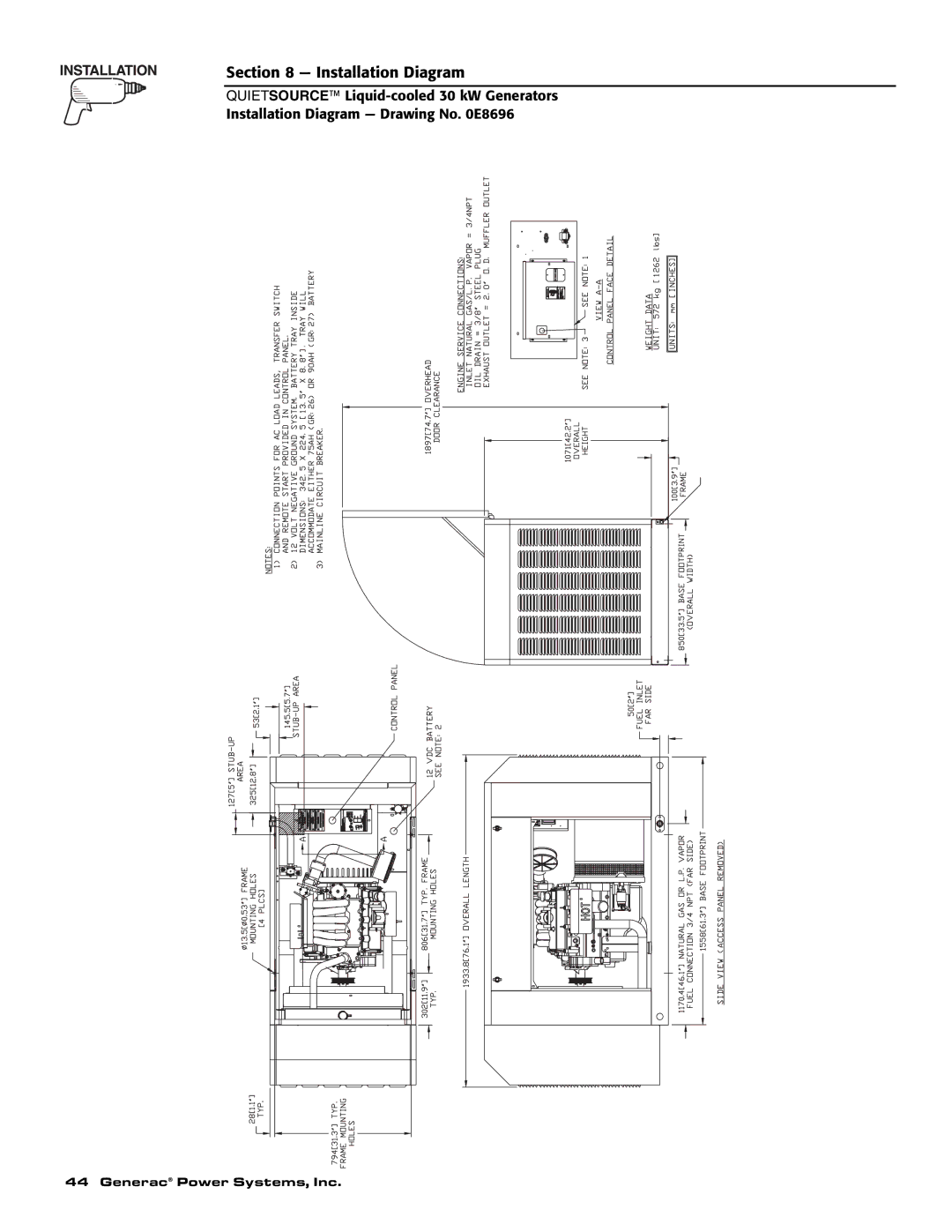 Generac 004917-5 owner manual Installation Diagram 